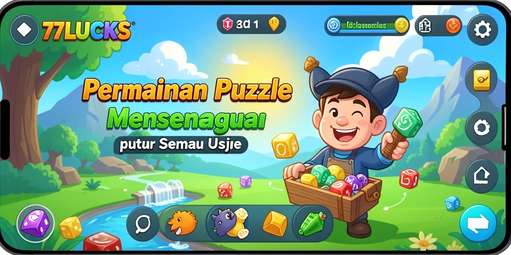 Tampilan gameplay seru dari 77LUCKS dengan berbagai tantangan puzzle.