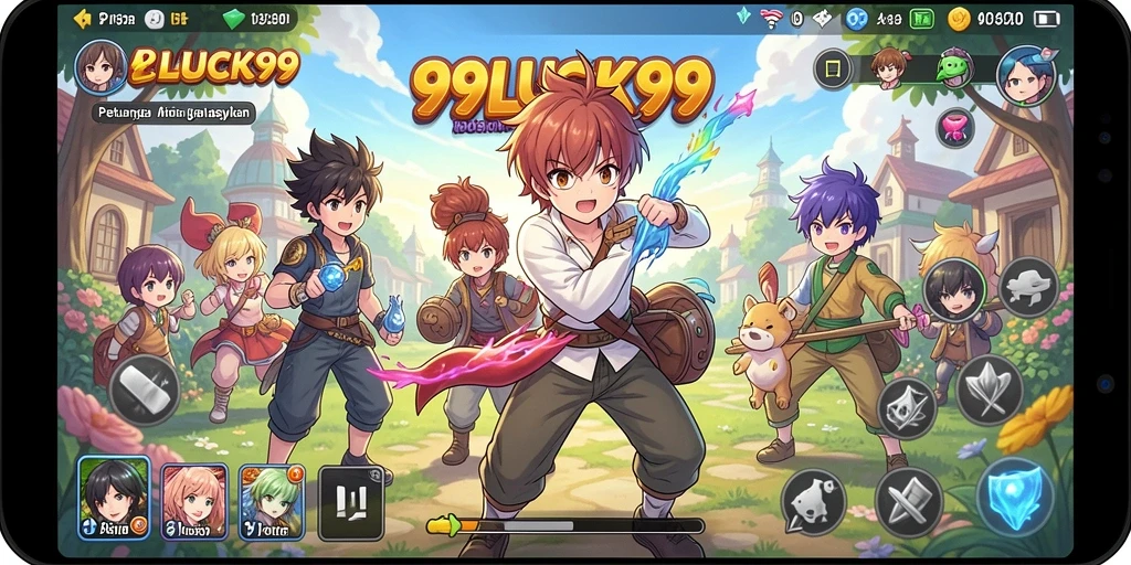 Gameplay seru dengan karakter anime ikonik dalam 99LUCK99.