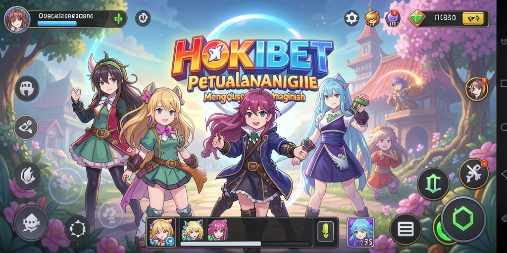 Tampilan gameplay seru di HOKIBET dengan karakter Anime yang menarik.