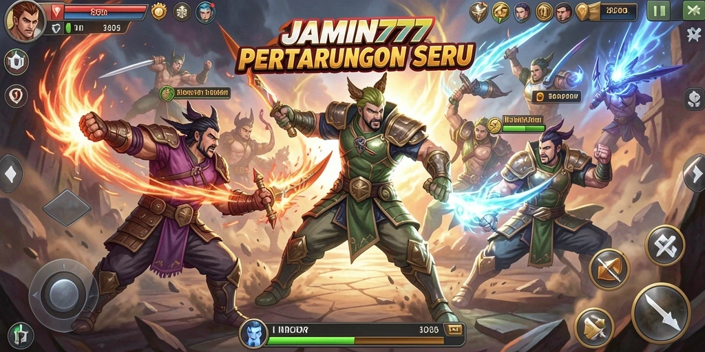 Gameplay seru dalam pertarungan karakter di JAMIN777.