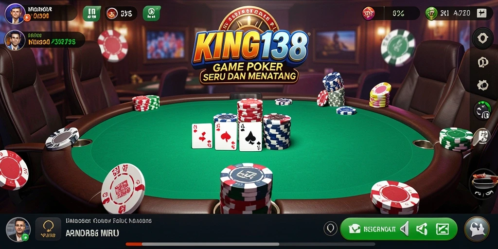 Tampilan gameplay KING138 yang seru dan interaktif dalam permainan Poker.