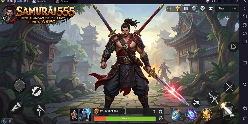 Gameplay ARPG yang menegangkan dan seru dalam SAMURAI555.
