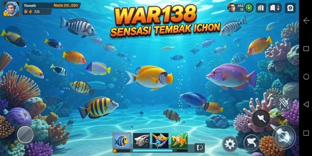 Tangkapan layar gameplay Tembak Ikan yang seru di WAR138.